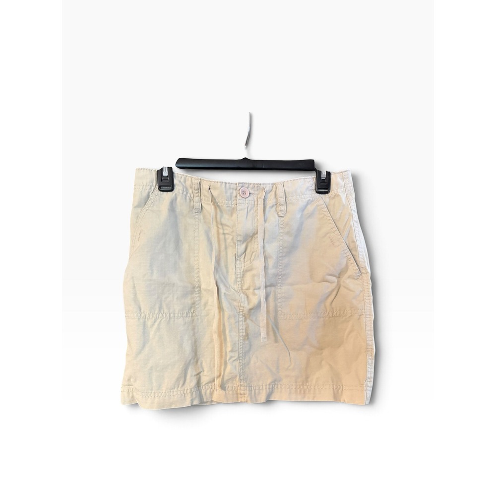Calvin Klein Jeans Womens Khaki Tan Utility Mini Skirt Drawstring Cargo Size 6